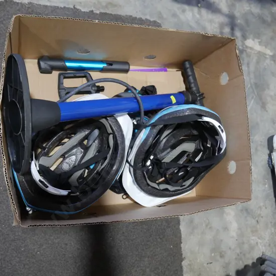 Bike helmets, air pumps