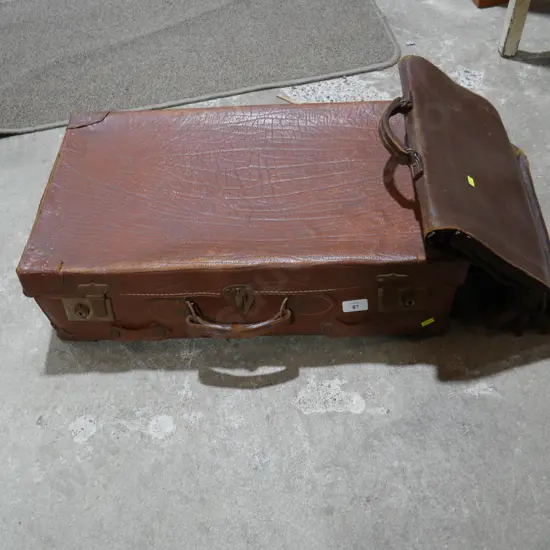 Vintage leather suitcase