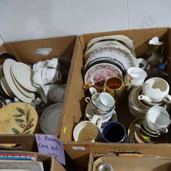 Two boxes of china