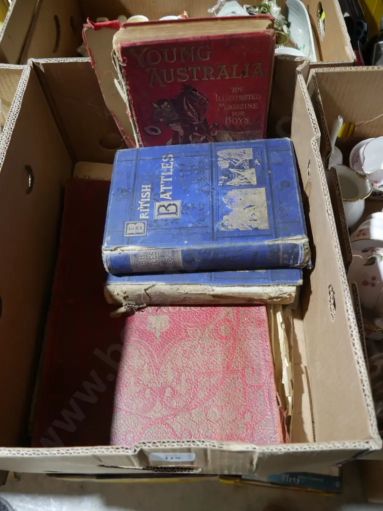 Box of books etc Image 1++