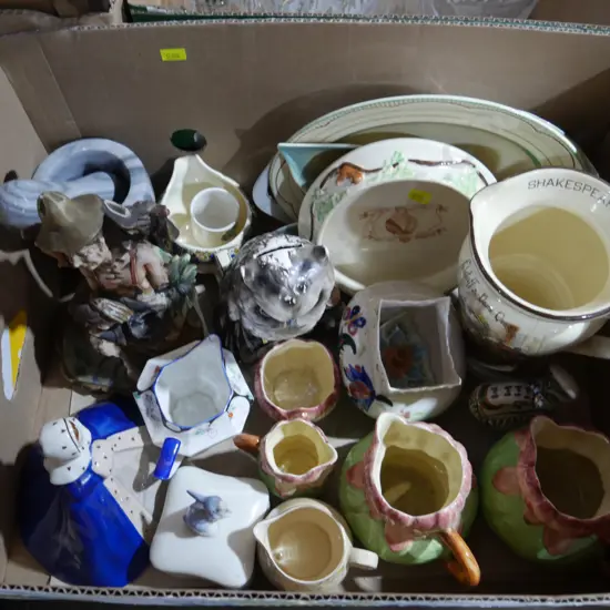 Assorted milk jugs, ornaments etc