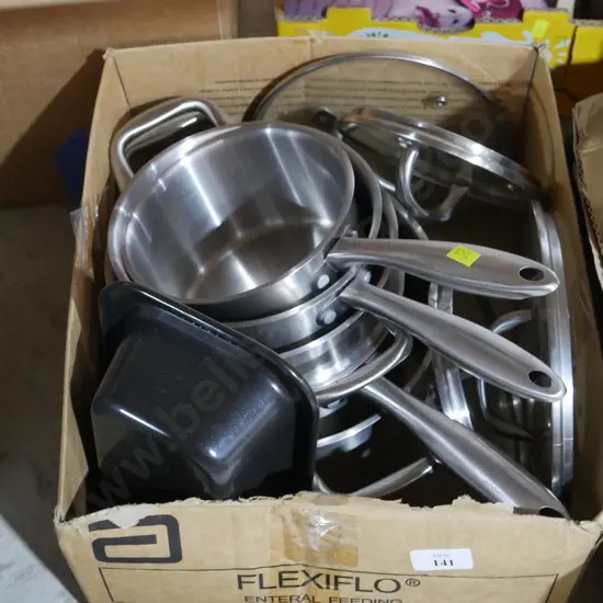Box of pots etc