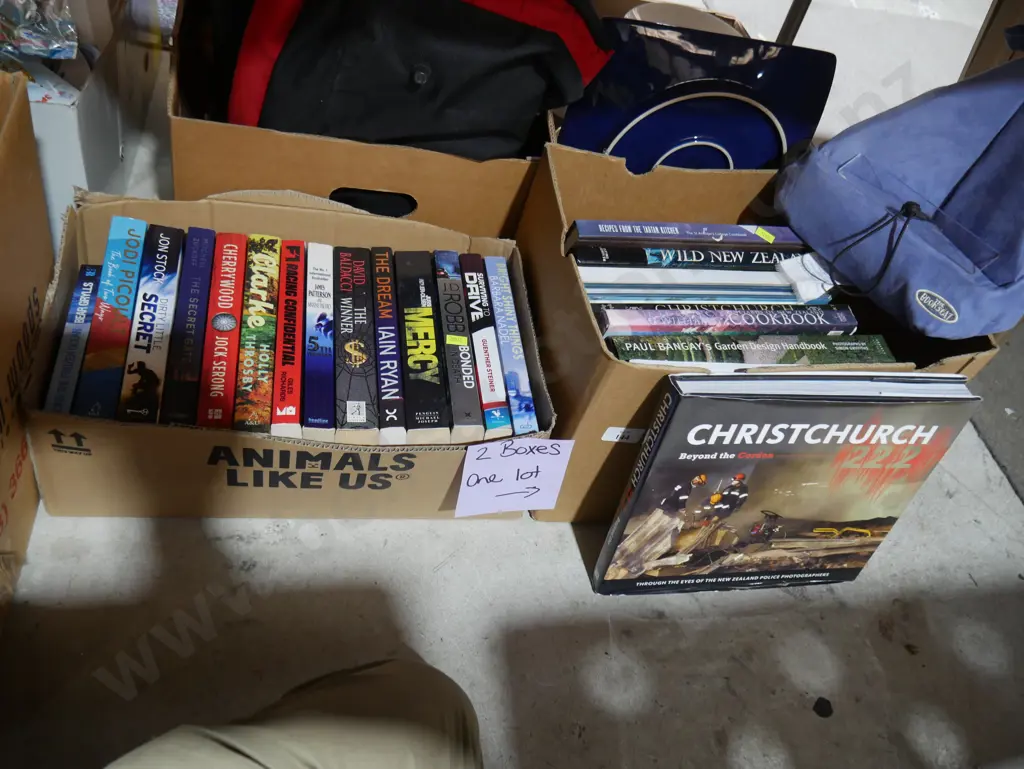 Two boxes of books etc Image 1++