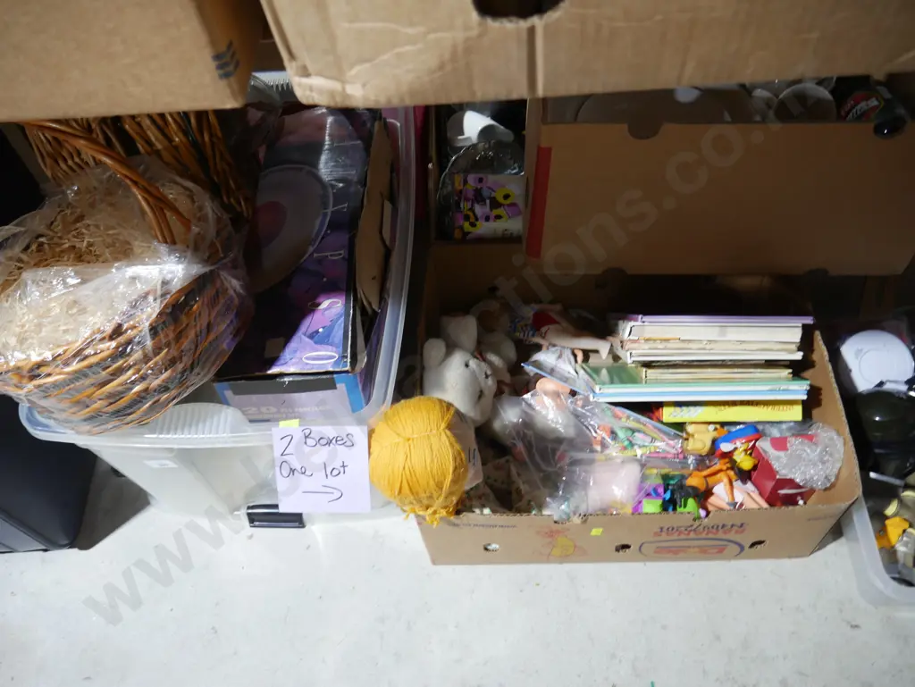 Two boxes of children toys, baskets etc Image 1++