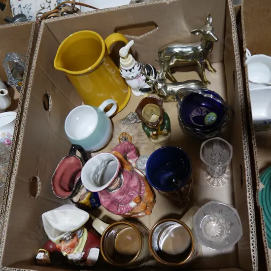 Assorted character jugs etc