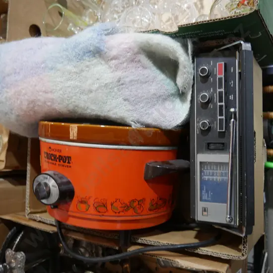 Old Radio, crock pot etc