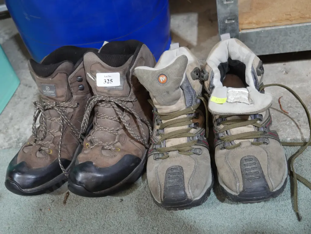 Two pairs of tramping boots Image 1++