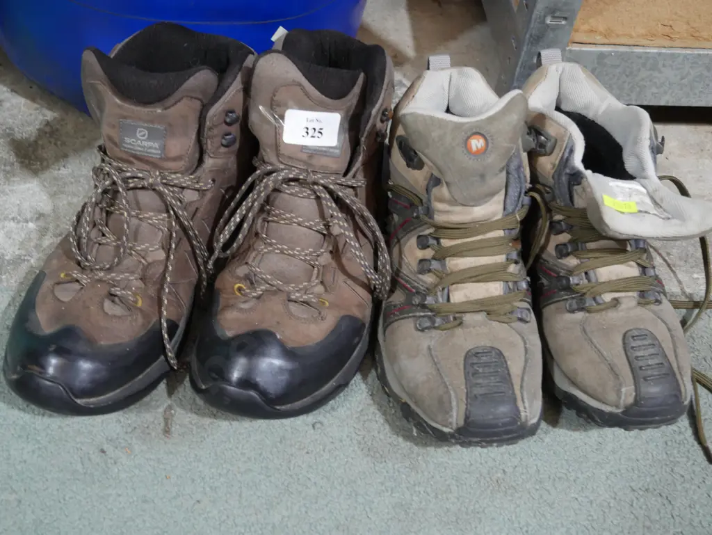 Two pairs of tramping boots Image 1++