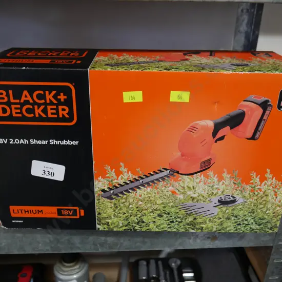 Black and Decker hedge trimmer, sealed in box