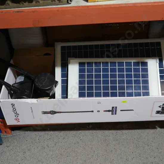 Two pond pumps and solar panels