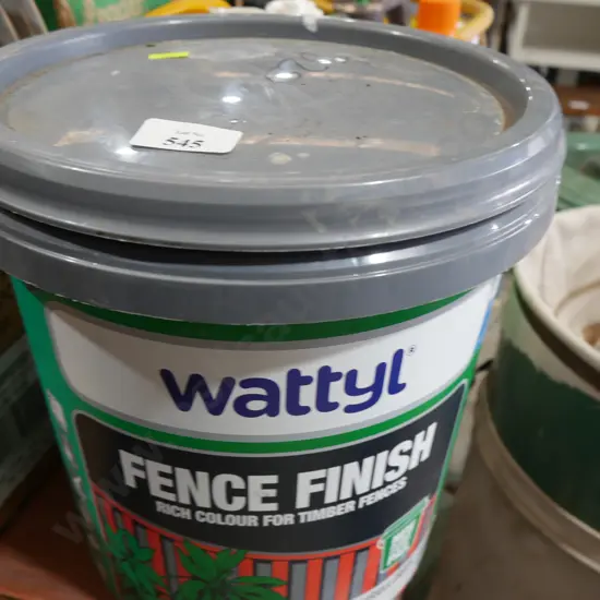 Bucket of fence finish