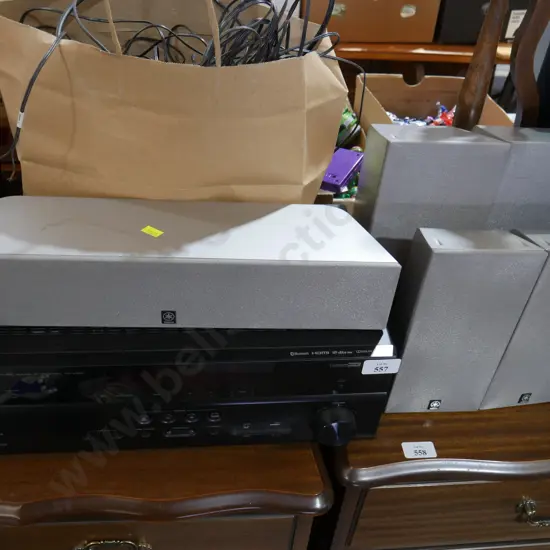 Yamaha receiver and surround sound speakers