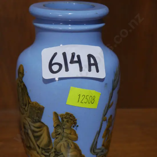 1850s Prattware pot, Shakespeare The world's a stage