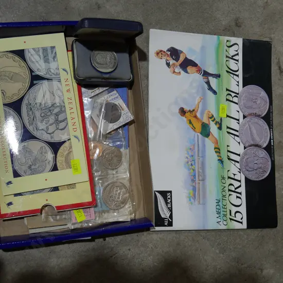 Assorted coins, etc
