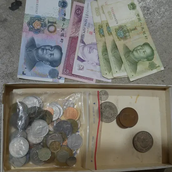Foreign coins and notes