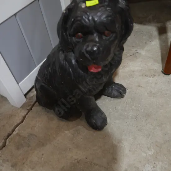Concrete dog figurine