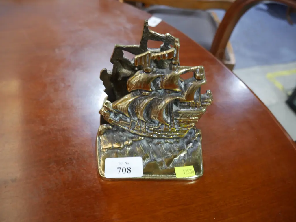 Brass ship book ends Image 1++