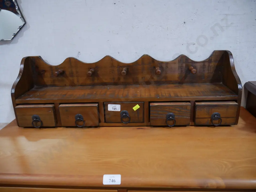 Wooden wall hanging shelf Image 1++