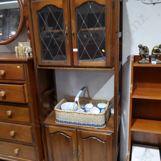 Display cabinet, leadlight windows