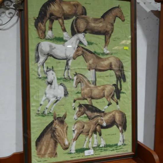 Framed horses table cloth