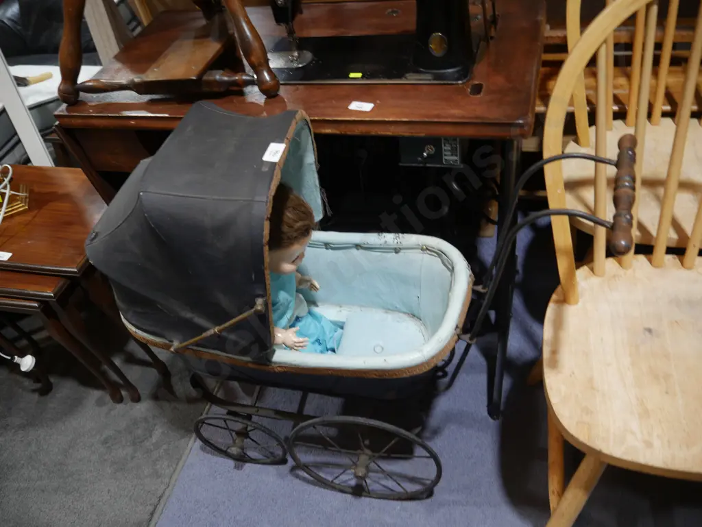 Vintage pram and Doll Image 1++