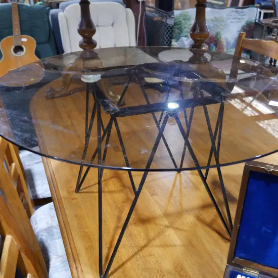 Glass top coffee table