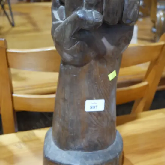 Carved wooden hand