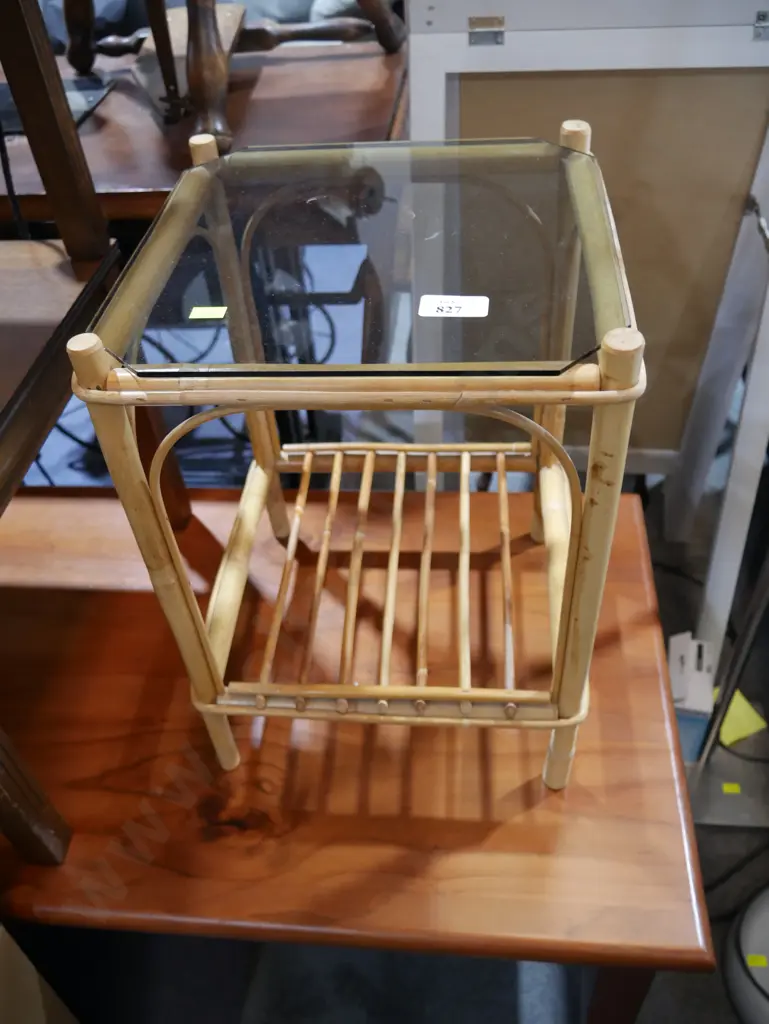 Cane glass top side table Image 1++