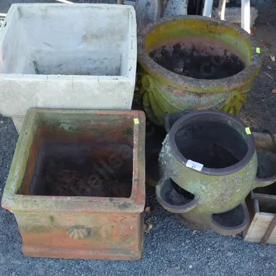Assorted garden pots