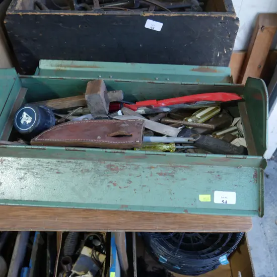 Green toolbox and contents