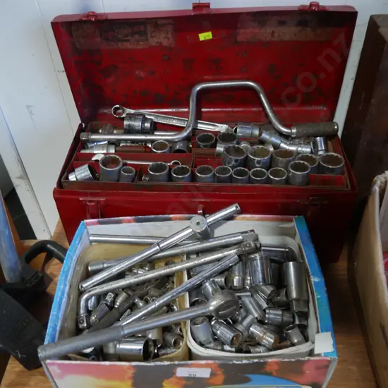 Toolbox and assorted sockets