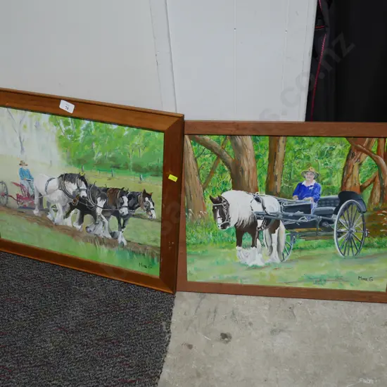 Two horse paintings