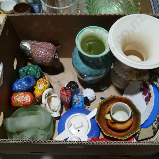 Ornaments, glassware etc