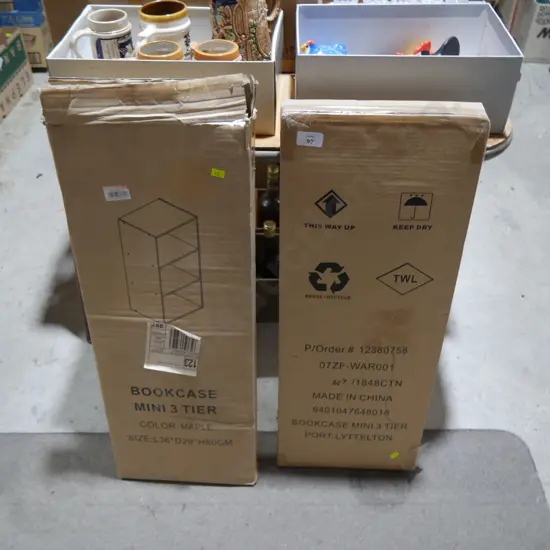 2 mini 3 tier bookcases