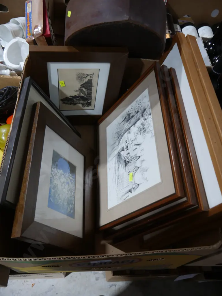Box of pictures in frames Image 1++