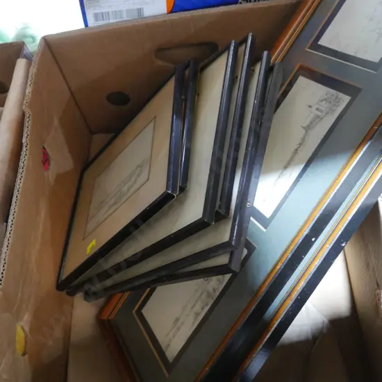 Box of framed prints