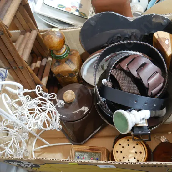 Belts, wine rack etc