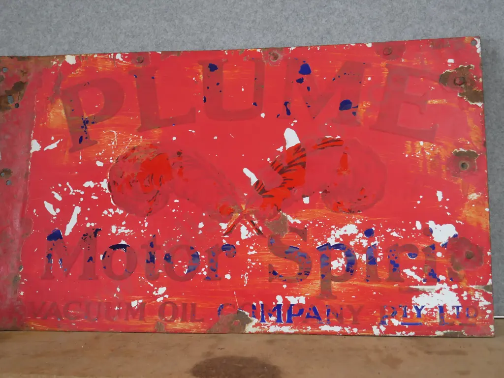 Plume motor spirit oil tin sign Image 1++