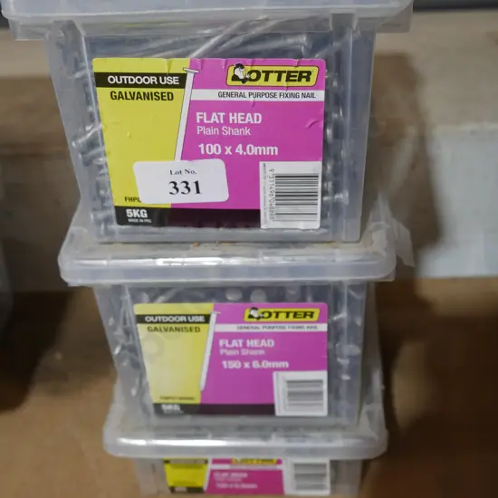 Three containers of nails