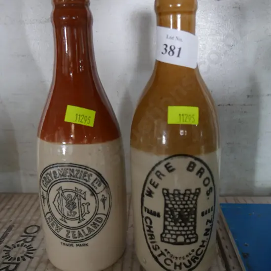 Were Bros, Grey & Menzies ginger beer bottles