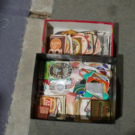 Beer labels and coasters