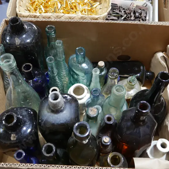 Assorted glass bottles