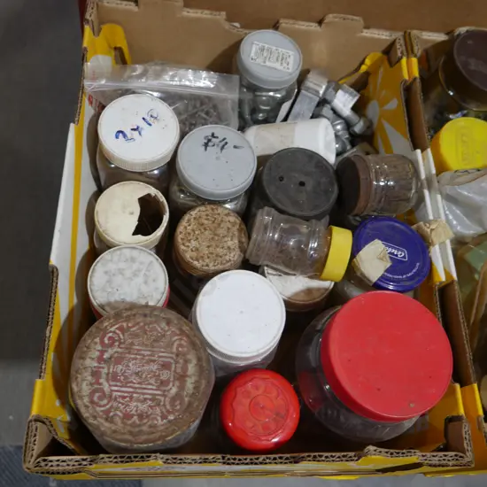 Box of assorted nails, bolts etc