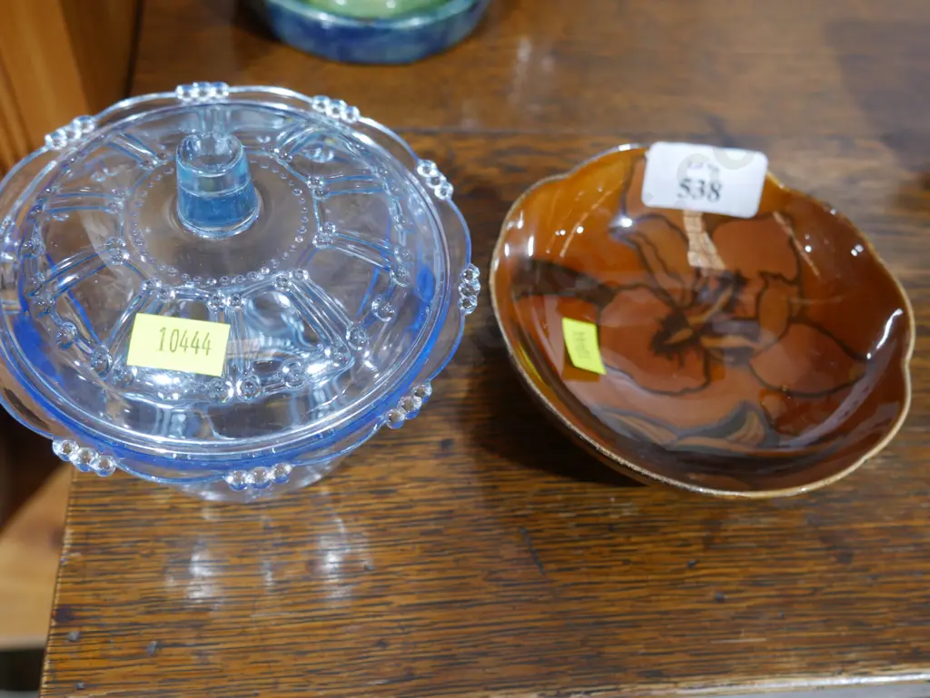 Glass lidded bowl etc Image 1++