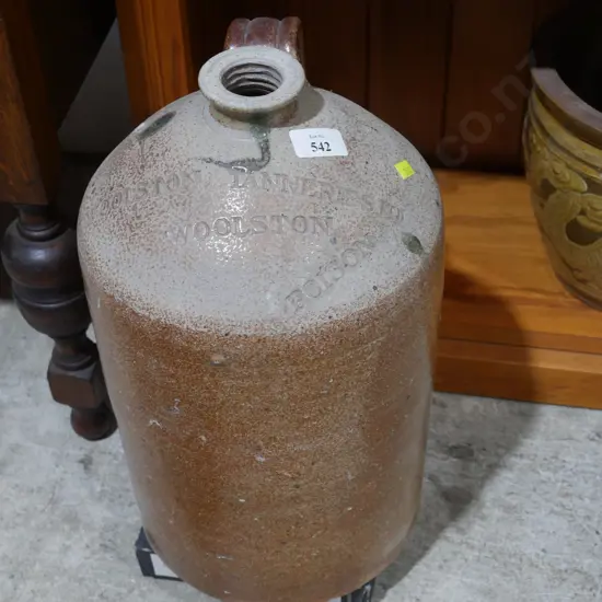 Woolston Tanneries stone bottle