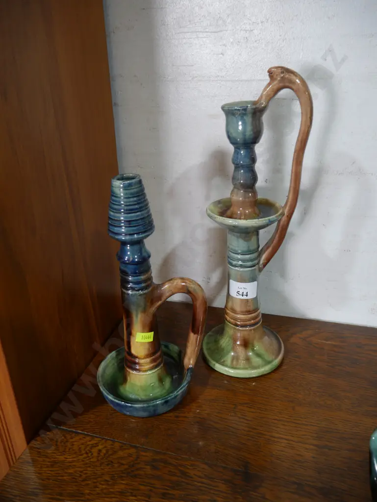 Majolica glazed candle holders Image 1++