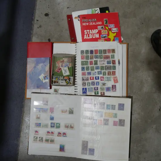 Stamp albums and loose stamps