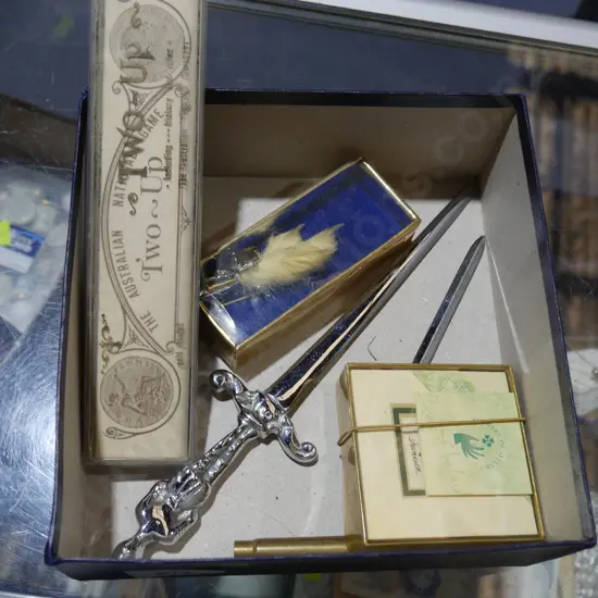 Letter opener, costume jewellery etc