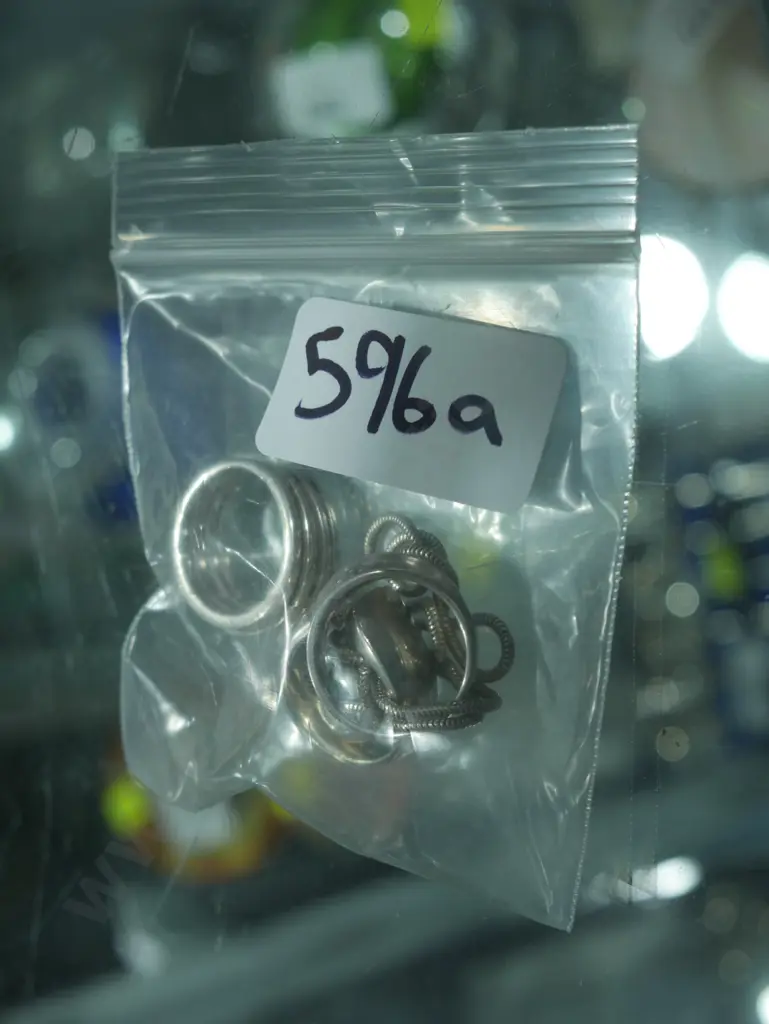 3 Sterling silver rings and necklace Image 1++