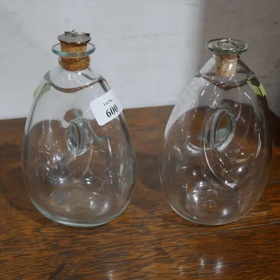 2 Hoglund glass stopped bottles